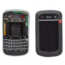 GUSCIO COMPLETO BLACKBERRY BOLD 9900 ORIGINALE CON TASTIERA E FLAT CABLE COLORE NERO