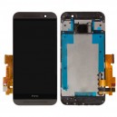 DISPLAY HTC PER ONE M9 COMPLETO DI TOUCH SCREEN E FRAME ORIGINALE COLORE NERO