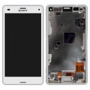 DISPLAY SONY PER XPERIA Z3 COMPACT D5803 D5833 COMPLETO CON FRAME ORIGINALE COLORE BIANCO