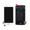 DISPLAY LG K8 COMPLETO DI TOUCH SCREEN E FRAME ORIGINALE COLORE BIANCO