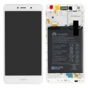 HUAWEI Y7 PRIME 2017 DISPLAY WITH TOUCH SCREEN + FRAME + BATTERY WHITE SILVER COLOR