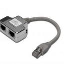 SDOPPIATORE SCHERMATO CAT.5E PER 2 LINEE RJ45