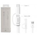 CAVO DATI MICRO USB E TYPE-C (2 IN 1) HUAWEI BIANCO AP55S