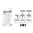 NOOSY NANO MICRO SIM CARD ADAPTER WHITE SET 3+1 PIECES WHITE