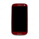 DISPLAY SAMSUNG GT-I9300 CON TOUCH SCREEN E FRONT COVER + FRAME ORIGINALE ROSSO