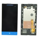 DISPLAY HTC WINDOWS PHONE 8S BLUE COMPLETO DI TOUCH SCREEN E FRAME